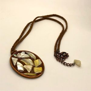 Vintage Boho style chip pendant necklace